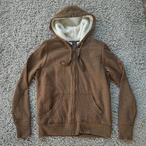 Faded Glory Hooded Sweatshirt Mens Sherpa Lined Zip Up